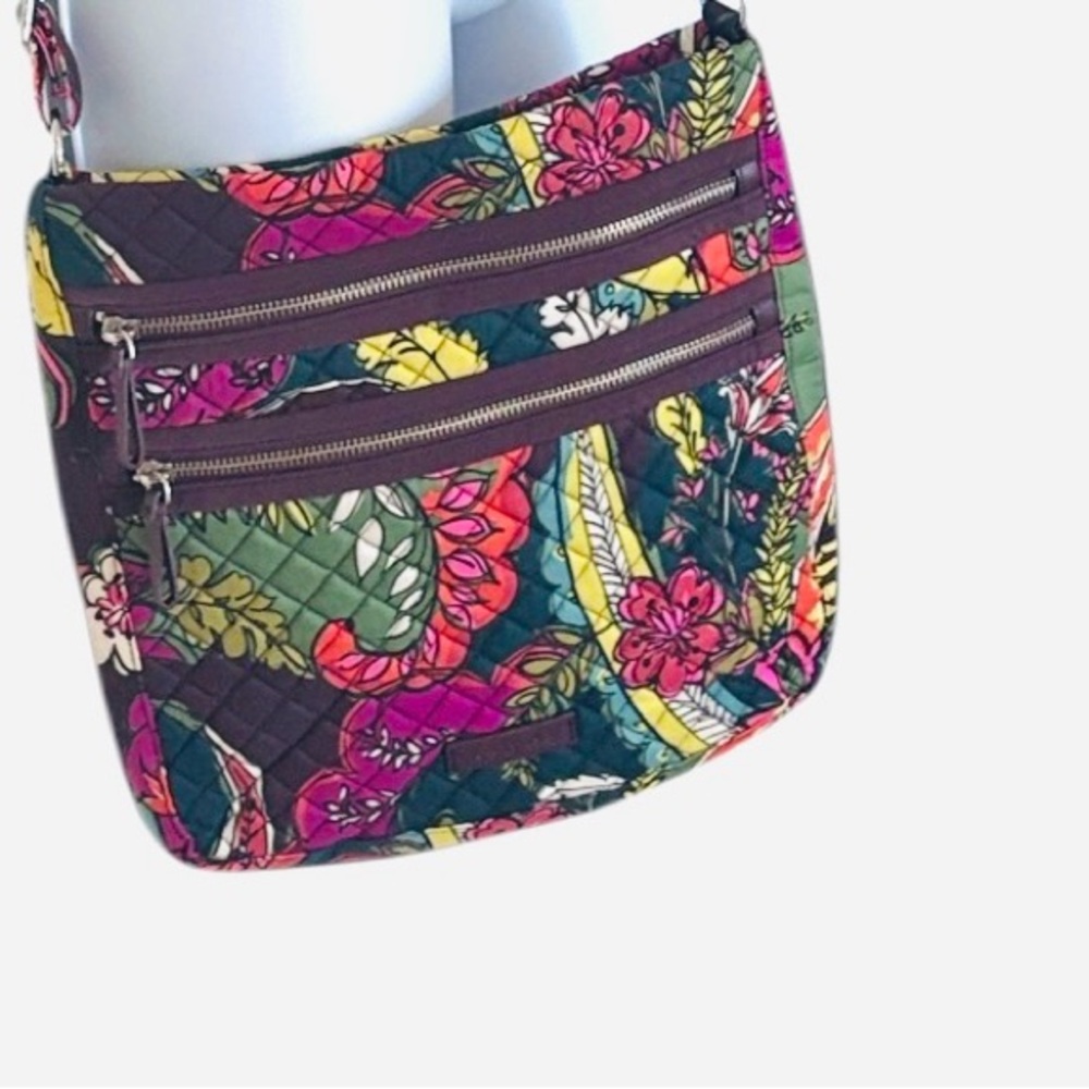 Vera Bradley Retired Rumba pattern triple zip hipster shoulder/crossbody Bag
